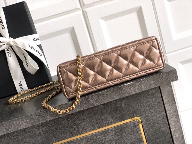 CC original calfskin mini shopping bag AS4416 brozen