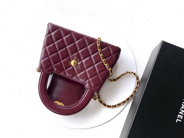 CC original calfskin mini shopping bag AS4416 burgundy