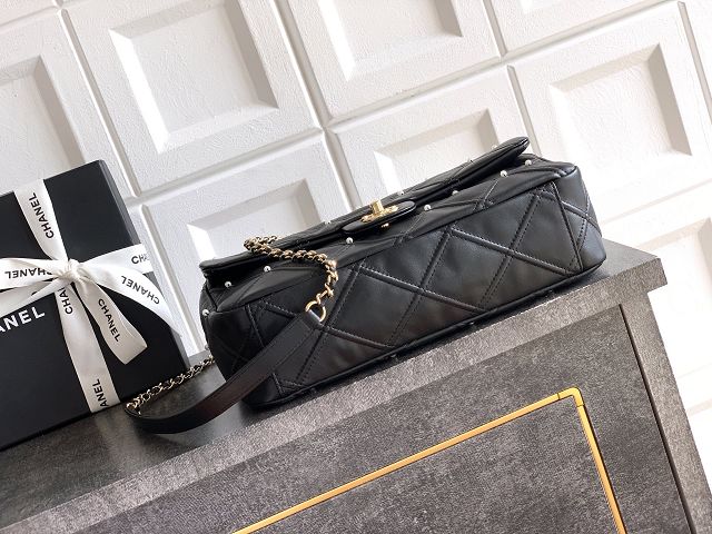 CC original lambskin medium flap bag AS1202 black