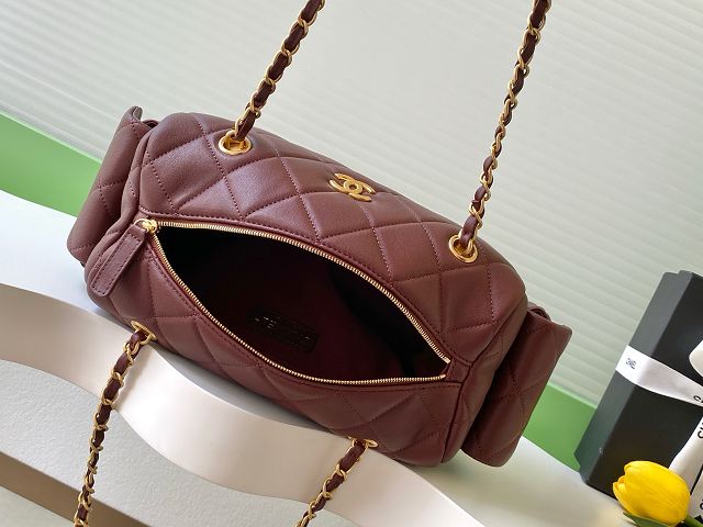 CC original lambskin medium bowling bag AS5792 bordeaux