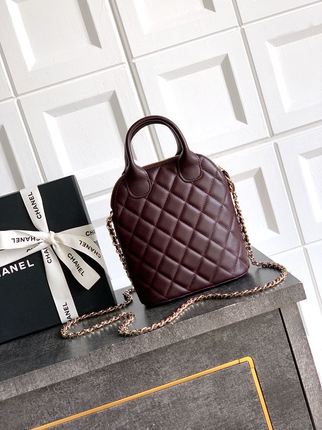 CC original lambskin mini handbag AS4742 bordeaux