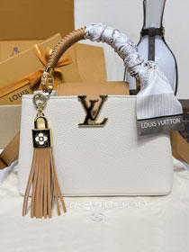 Louis vuitton original calfskin capucines BB handbag M15158 white&brown
