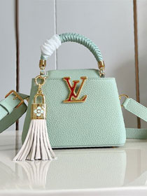 Louis vuitton original calfskin capucines mini handbag M15157 green