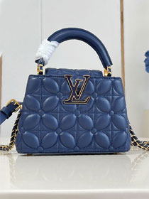 Louis vuitton original lambskin capucines mini handbag M25283 blue