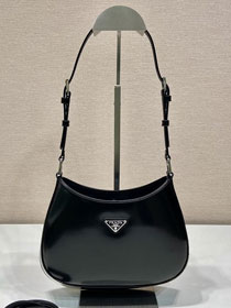 Prada original patent calfskin small cleo bag 1BC169 black