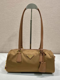 Prada original nylon top handle bag 1BB127 brown