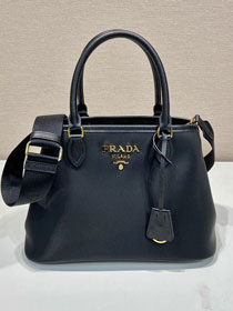 Prada original nylon medium top handle bag 1BA173 black
