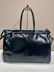 Prada original calfskin bonnie tote bag 2VG128 black