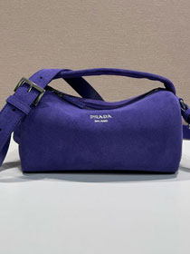 Prada original suede shoulder bag 2VH188 purple