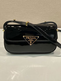 Prada original patent calfskin mini shoulder bag 1BD339 black