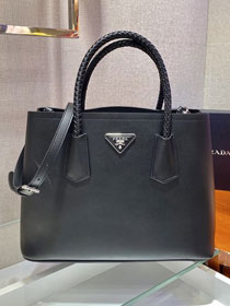 Prada original soft calfskin galleria large bag 1BG775 black