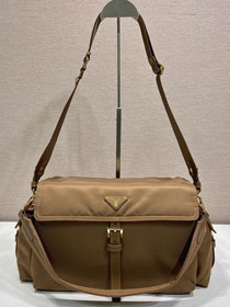 Prada original nylon explore large shoulder bag 1BD391 brown