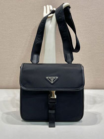 Prada original nylon small shoulder bag 2VD077 black