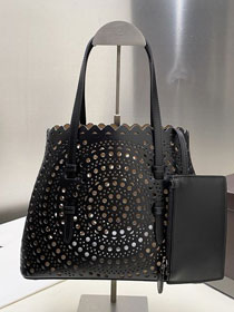 Alaia original vienne wave calfskin mina 25 bag AL0003 black