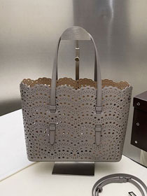 Alaia original vienne wave calfskin mina 25 bag AL0003 grey