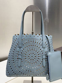 Alaia original vienne wave calfskin mina 25 bag AL0003 light blue
