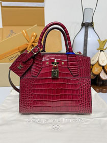 Louis vuitton original crocodile calfskin city steamer mini bag M95846 red