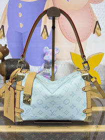 Louis vuitton original monogram canvas side trunk mm M27891 blue