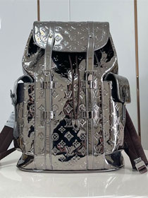 Louis vuitton monogram miroir christopher MM backpack M27051 silver