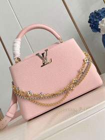Louis vuitton original calfskin capucines MM handbag M27035 pink