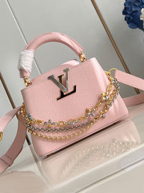 Louis vuitton original calfskin capucines mini handbag M26351 pink
