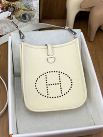 Hermes original togo leather mini evelyne tpm 17 shoulder bag E17 nata
