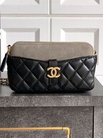 CC original suede&lambskin vanity with chain AP4670 black&grey