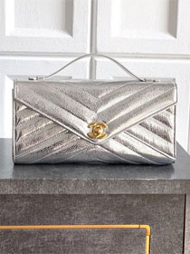 CC original lambskin clutch AP6044 silver