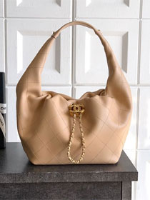CC original calfskin medium hobo bag AS5976 apricot