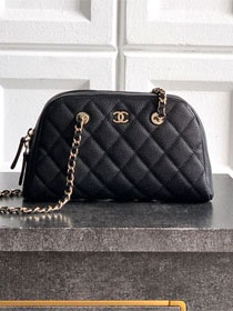 CC original grained calfskin clutch with chain AP5092 black